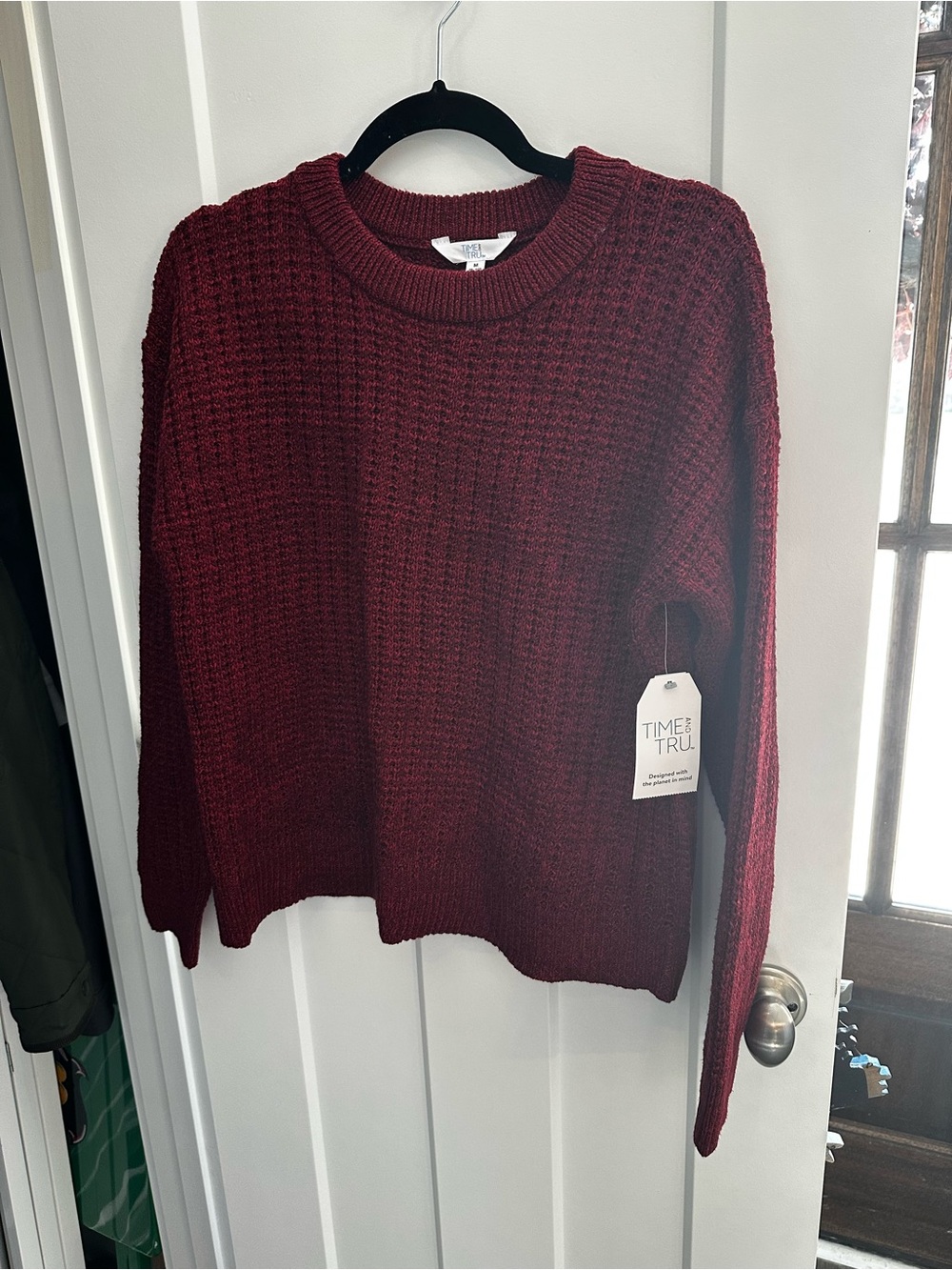 NWT Time & Tru Waffle Crewneck Sweater